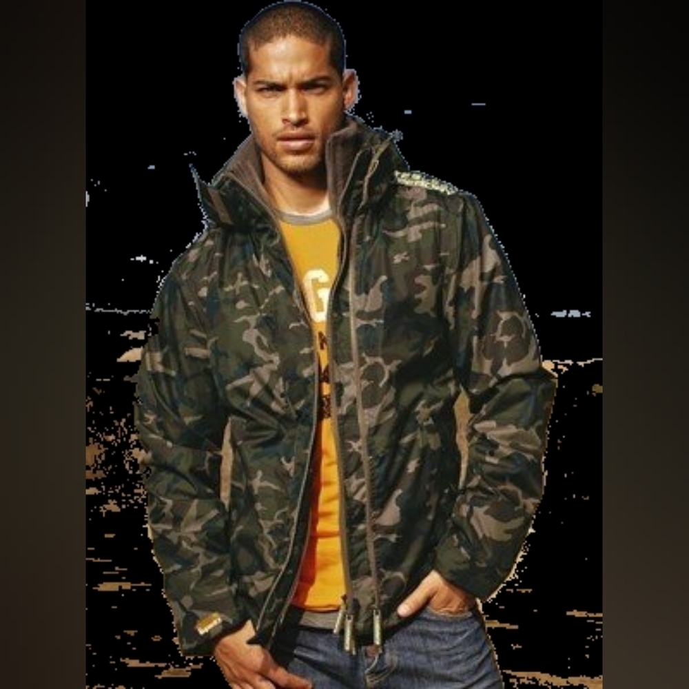 Superdry Men's Green Camouflage Military Jacket